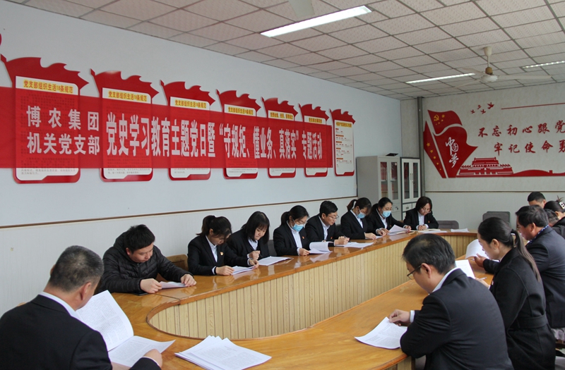 博農(nóng)集團(tuán)機(jī)關(guān)黨支部扎實(shí)開展黨史學(xué)習(xí)教育工作、有序推進(jìn)“守規(guī)矩、懂業(yè)務(wù)、真落實(shí)”專項(xiàng)活動